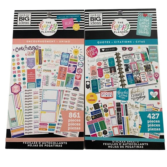 The Happy Planner Sticker Book Lot of 2 Encouragement Quotes - Picture 1 of 4